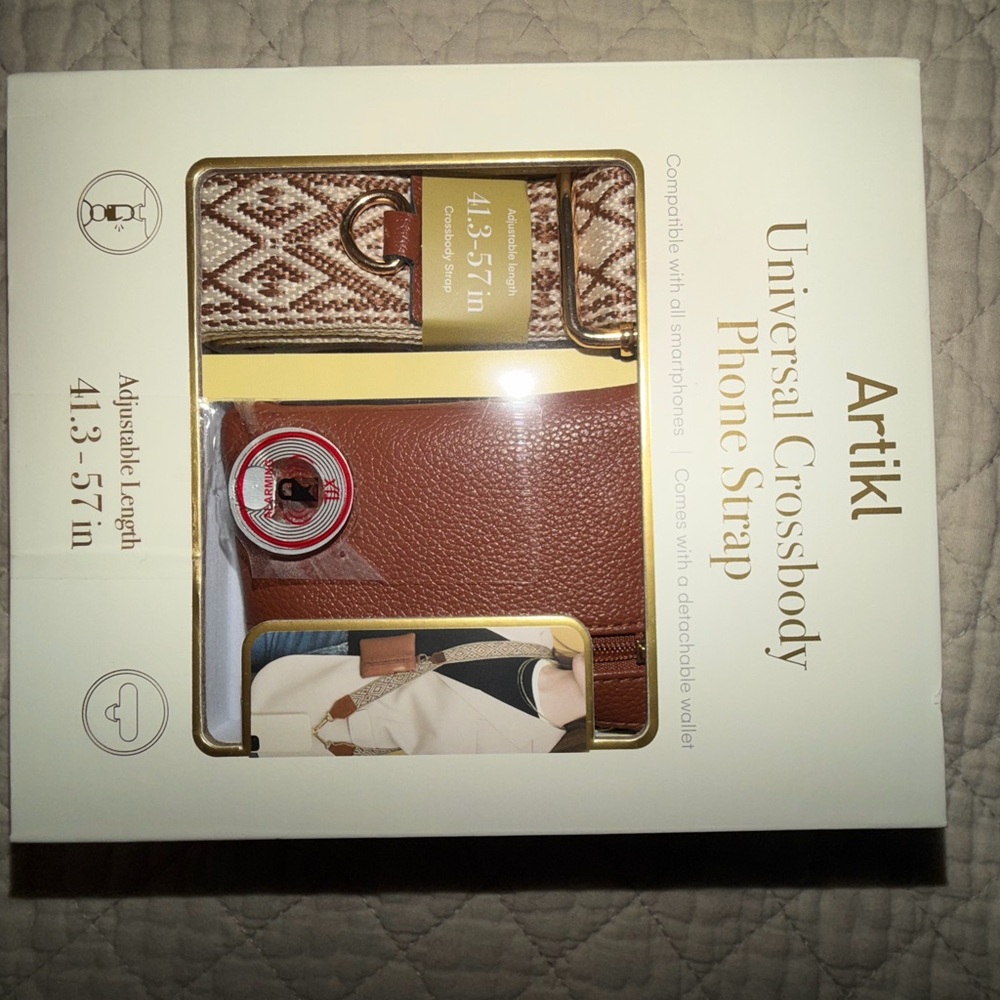 Artikl Universal Crossbody Phone Strap - Brown & Beige